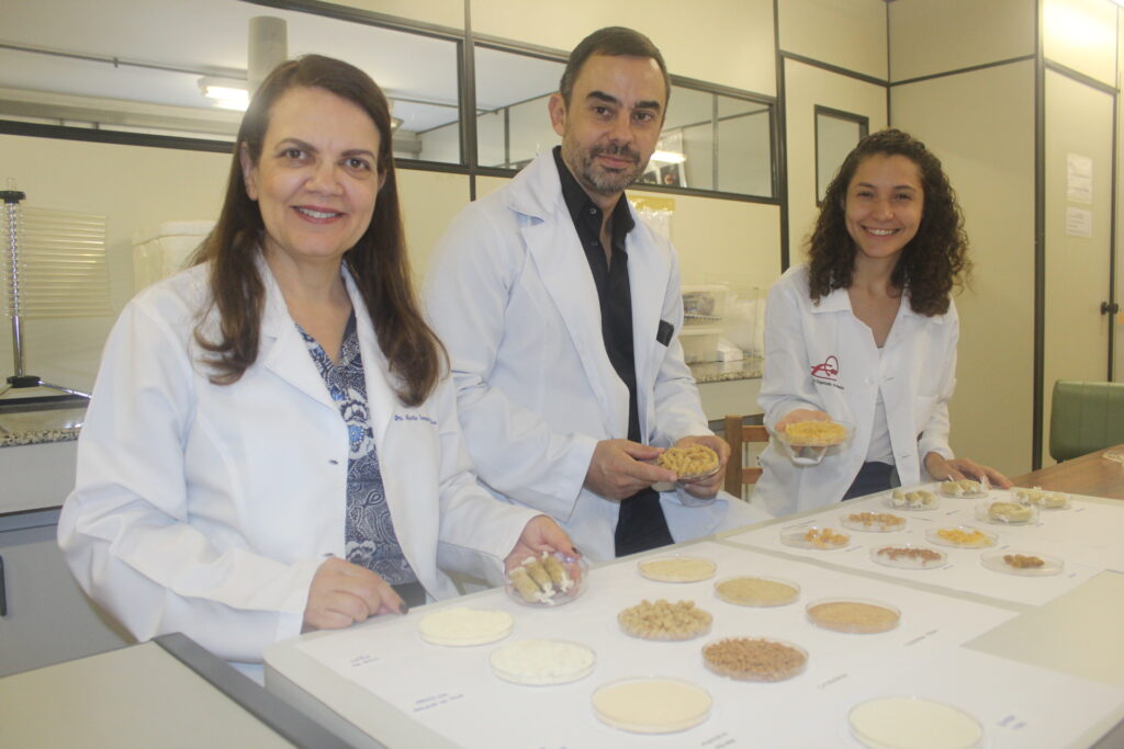 Da esquerda para a direita estão a Prof. Maria Teresa Clerici, o Prof. Jorge Behrens e a doutoranda Ulliana Sampaio.