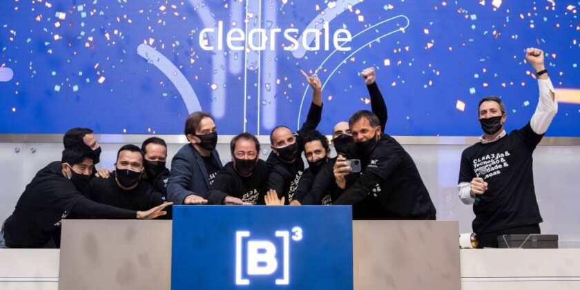 Sócios e executivos da ClearSale em evento de estreia das ações na B3 (Cauê Diniz)