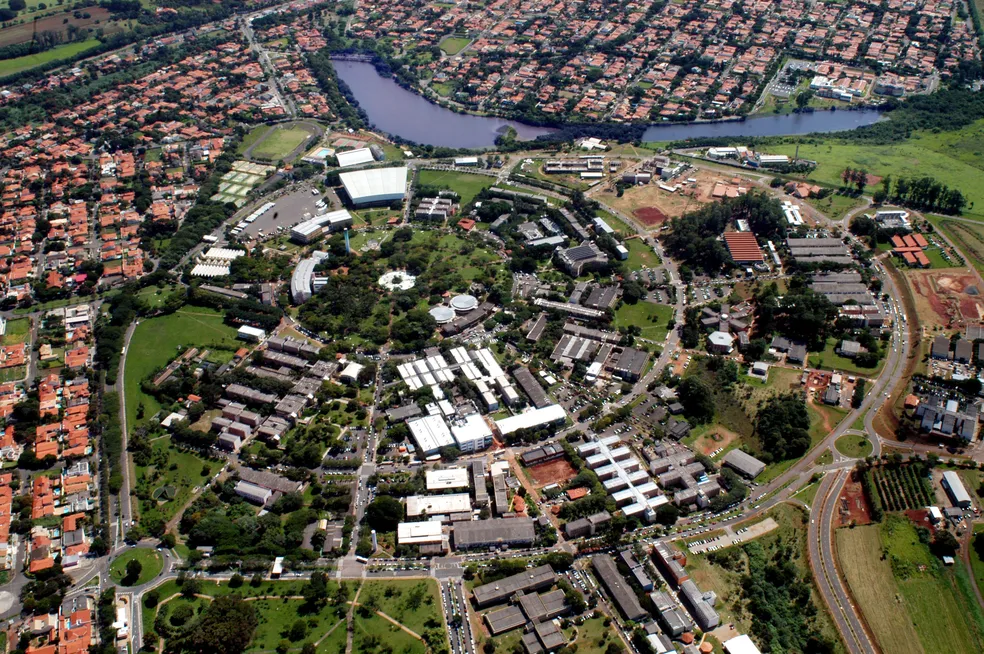 Vista aérea da Unicamp, em Campinas