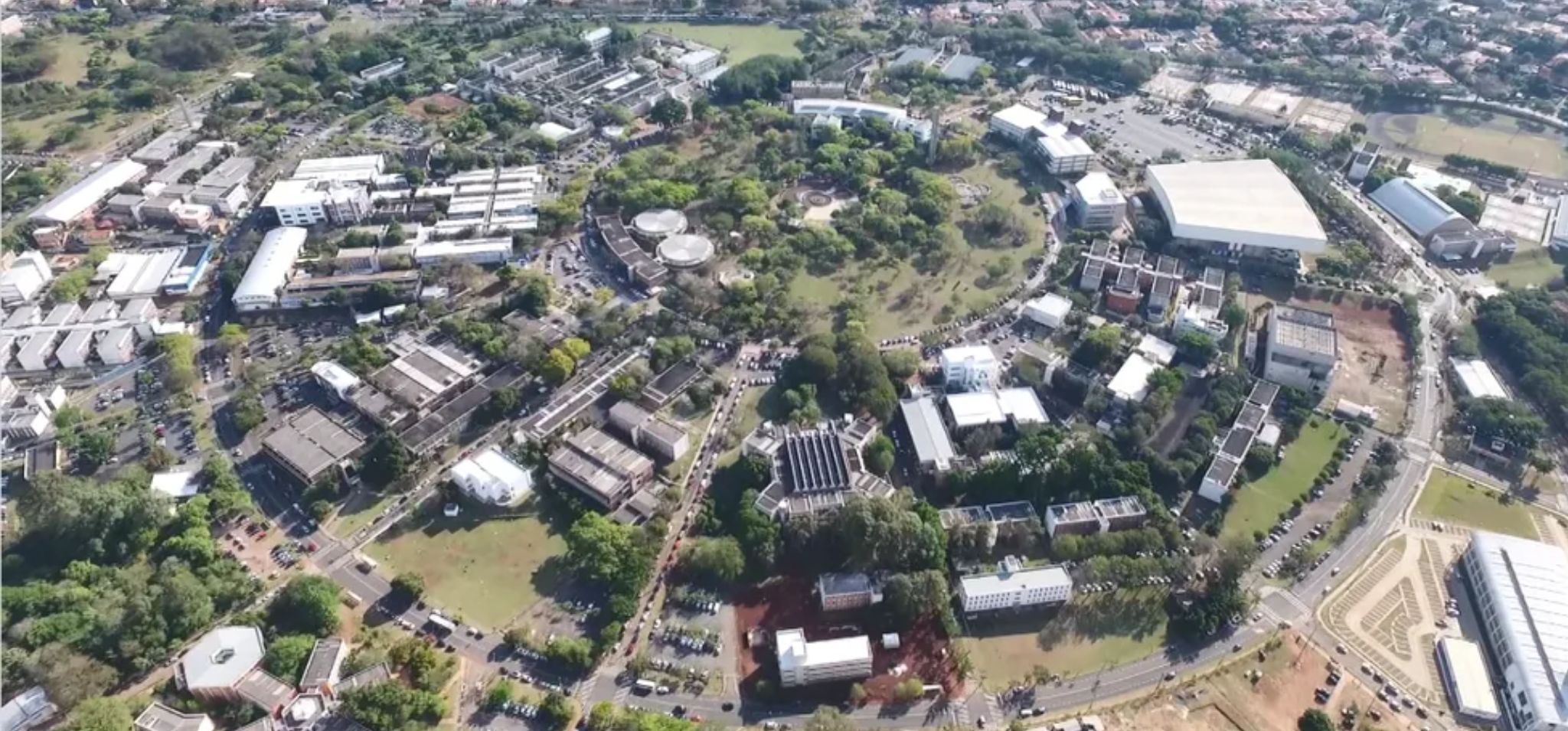 Vista aérea do campus da Unicamp